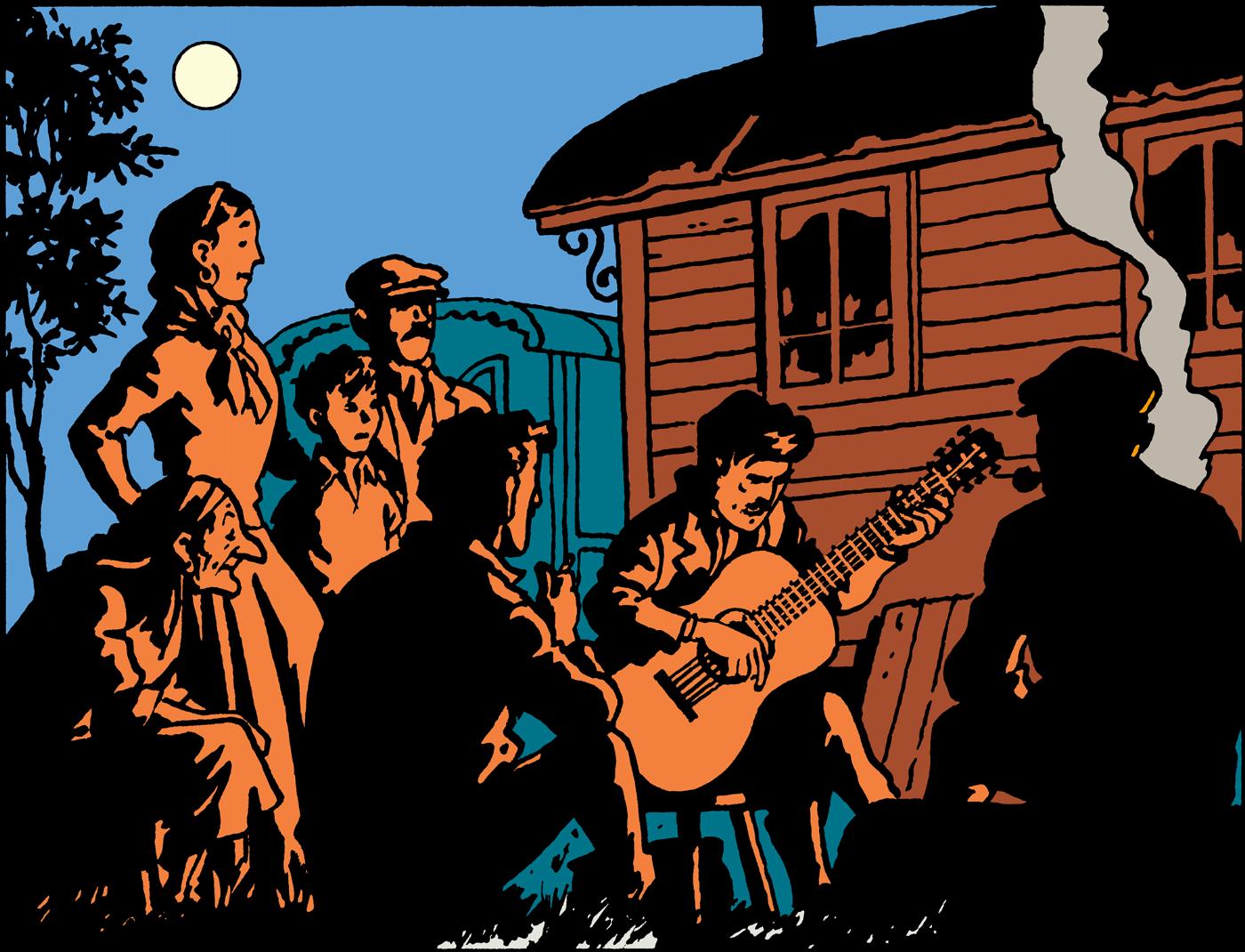 Gitans au clair de Lune dans Les Bijoux de la Castafiore